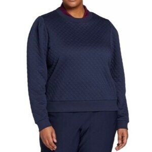 Women's Walter Hagen Pullover Crew Neck Preppy Golf Sweater Navy Plus Size XXL